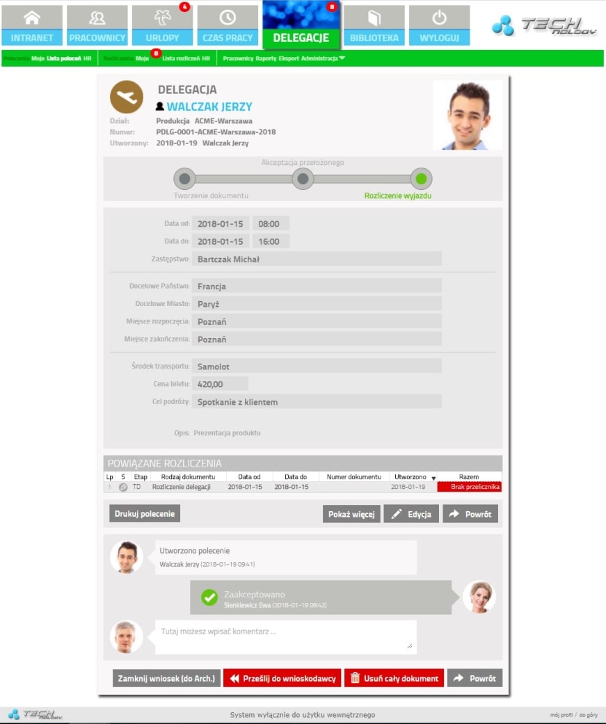 modul rozliczania delegacji 1